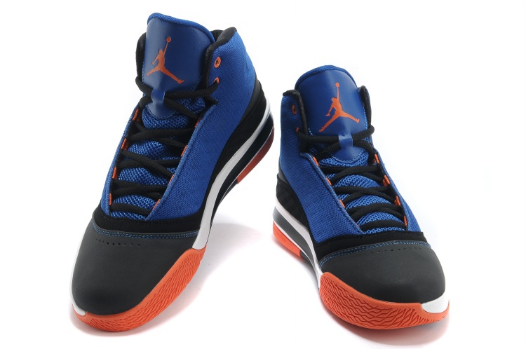 Jordan B`MO Blue Black White Orange Shoes - Click Image to Close